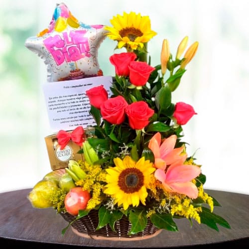 🌺🍍 Arreglo Floral con Frutas Kiwano | Frescura, Color y Sabor🎁🍓