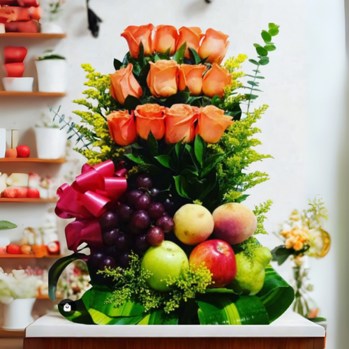 Arreglo Floral con Frutas Salak 🍃🍓