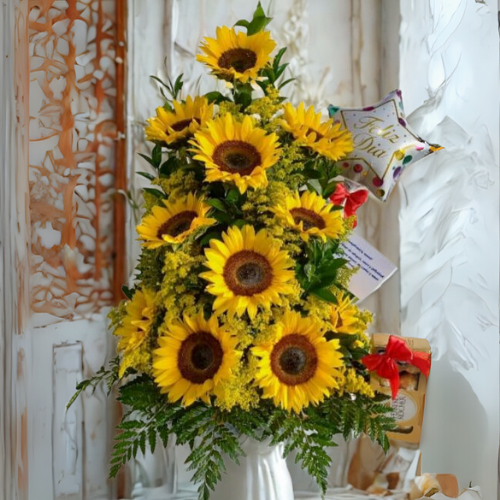 Arreglo con Girasoles Halo 🌻