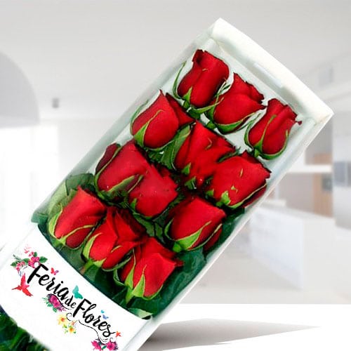 FL015 Caja de 12 Rosas Rojas 1