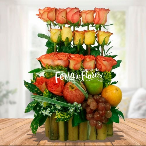 FL072 Arreglo Floral con Frutas Salak 1