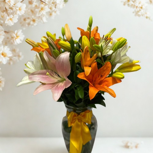 Jarrón con Lirios 🌸💐 | Frescura y Elegancia Floral
