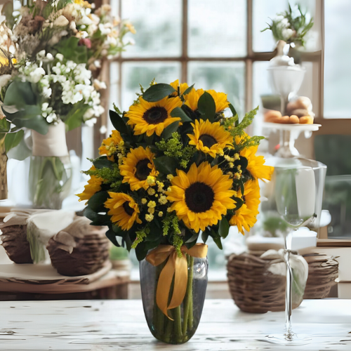 Jarrón con 12 Girasoles 🌻✨ | Energía y Color que Inspiran