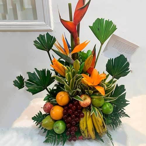 Flower Arrangement with Alpha Fruits