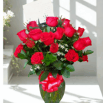 Jarron 18 rosas rojas