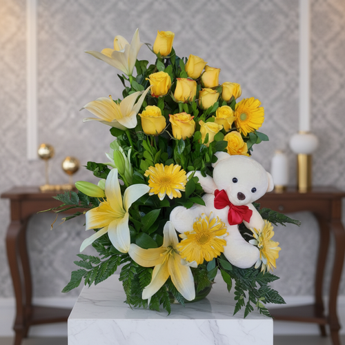 🌸 Arreglo Floral Exótico Amaretto – Encanto y Color 🌿✨