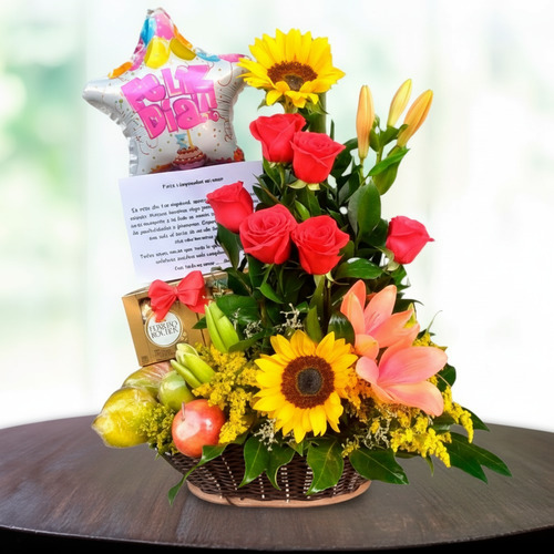 Flower Arrangement with Kiwano Fruits